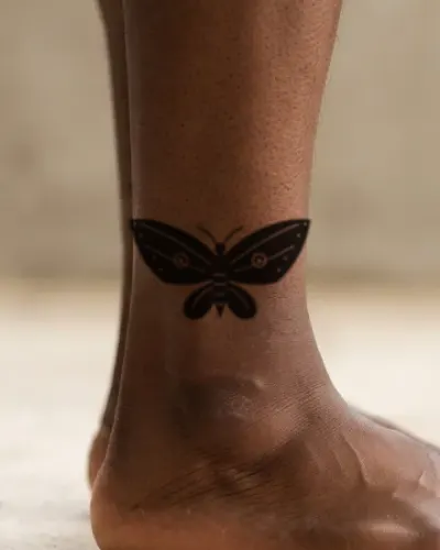 Moth tattoo on a ankle, preview