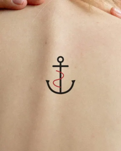 Anchor tattoo on a back, preview