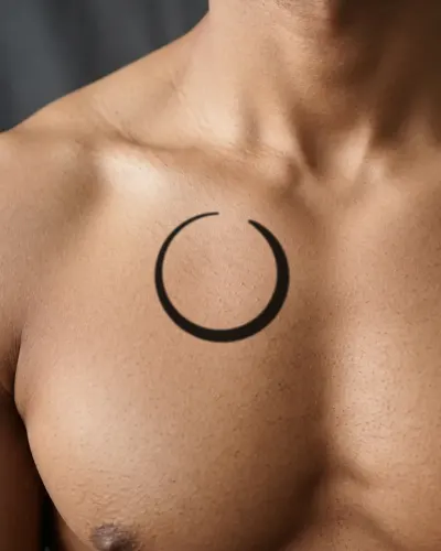 Ensō tattoo on a chest, preview
