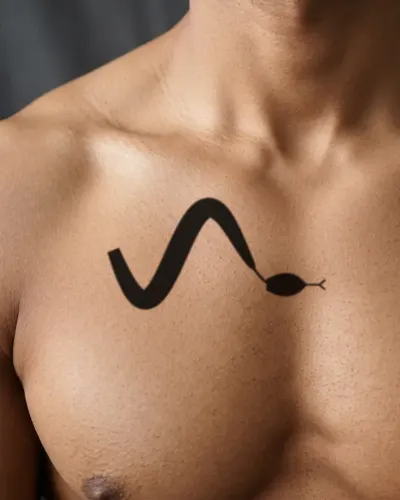 Snake tattoo on a chest, preview