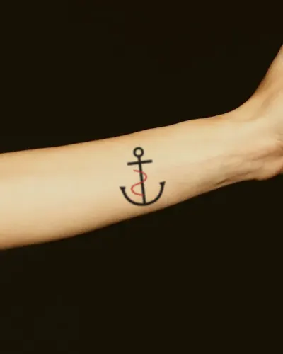 Anchor tattoo on a forearm, preview