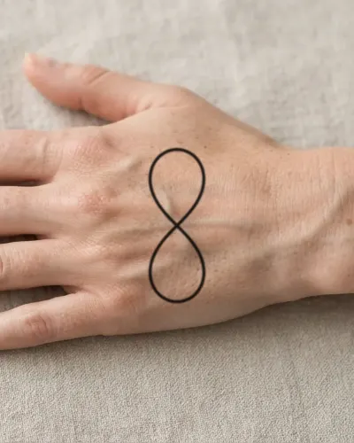 Infinity tattoo on a hand, preview
