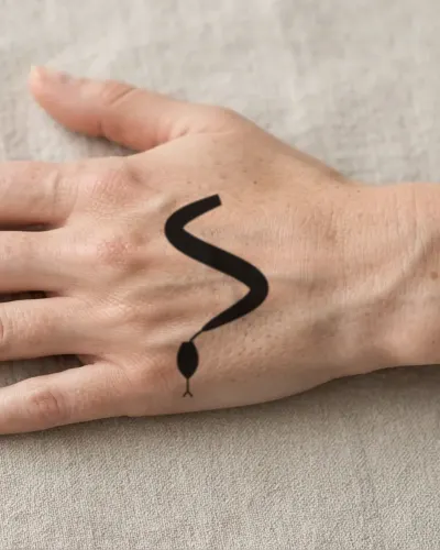 Snake tattoo on a hand, preview