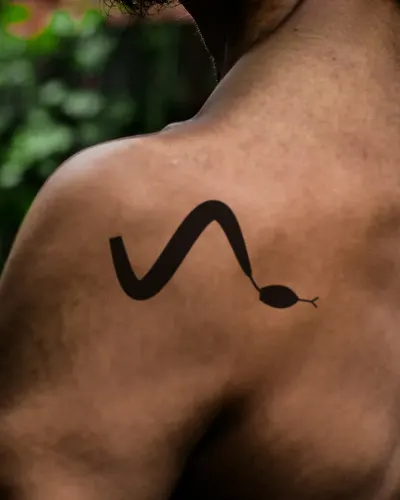 Snake tattoo on a shoulder, preview