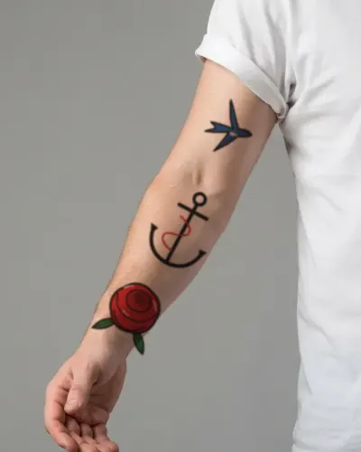 Anchor tattoo on a sleeve, preview