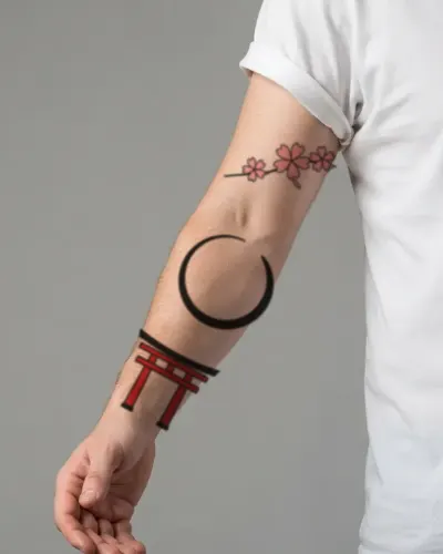 Ensō tattoo on a sleeve, preview