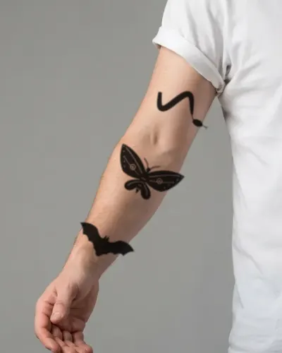 Moth tattoo on a sleeve, preview