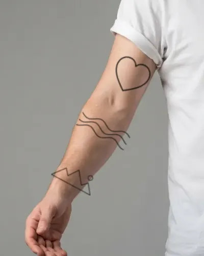Ocean waves tattoo on a sleeve, preview