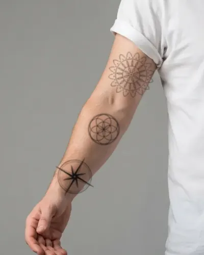 Seed of life tattoo on a sleeve, preview