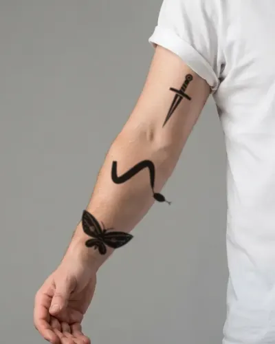 Snake tattoo on a sleeve, preview