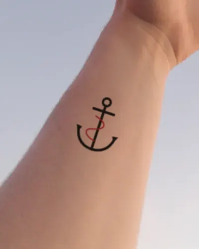 Anchor tattoo on a wrist, preview