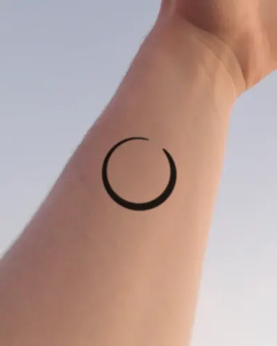 Ensō tattoo on a wrist, preview