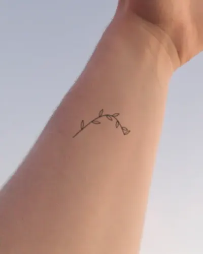 Olive branch tattoo on a wrist, preview